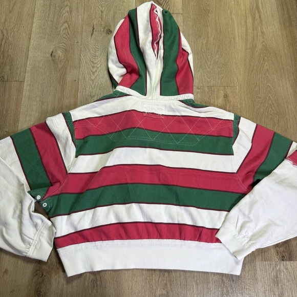 Free People We The Free Ry Zip Thru Hoodie Top Ribbed Cropped Cotton L NWT - Picture 5 of 7